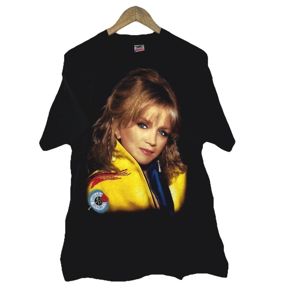Vintage 90s Barbara Mandrell Fruit of The Loom T-Shirt Adult XL Black Band Tee - Picture 1 of 8